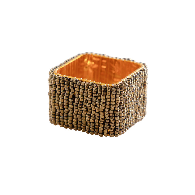 Rond de serviette classique en or antique, ensemble de 4, Or antique