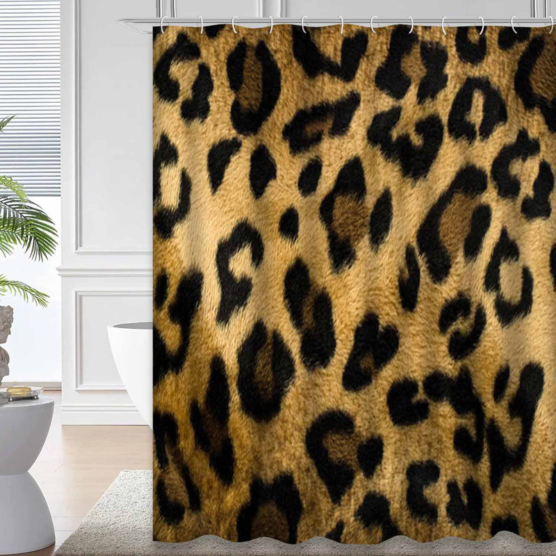 Rideau de douche décoratif abstrait noir avec 12 crochets, L 72 po x l 72 po