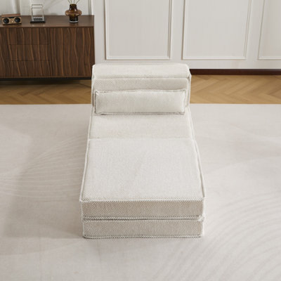 Convertible Modular Sectional Mahjong Sofa With Circle Fleece Fabric, Pillow & Armrest