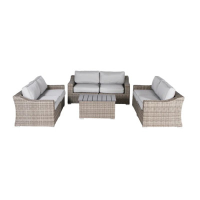 Ensemble 7 pièces de canapé de patio en osier avec coussins 7 pièces confortablement assemblés