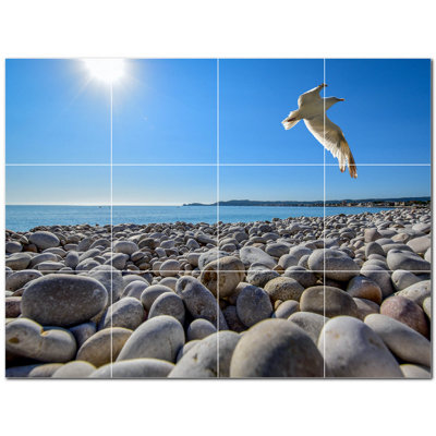 Bird Photo 6'' x 6'' Satin Ceramic Decorative Mural