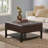 Ottoman With Storage Function And Coffee Table Function, Square Shape With Bottom Rack, Tufted Upholstered