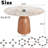Mid-Century Modern Round Dining Table, 39"/43"/47"/53"/59" Sintered Stone Top, Solid Wood Base, Farmhouse Kitchen Table, Stain & Scratch Resistant-268317397-268317398