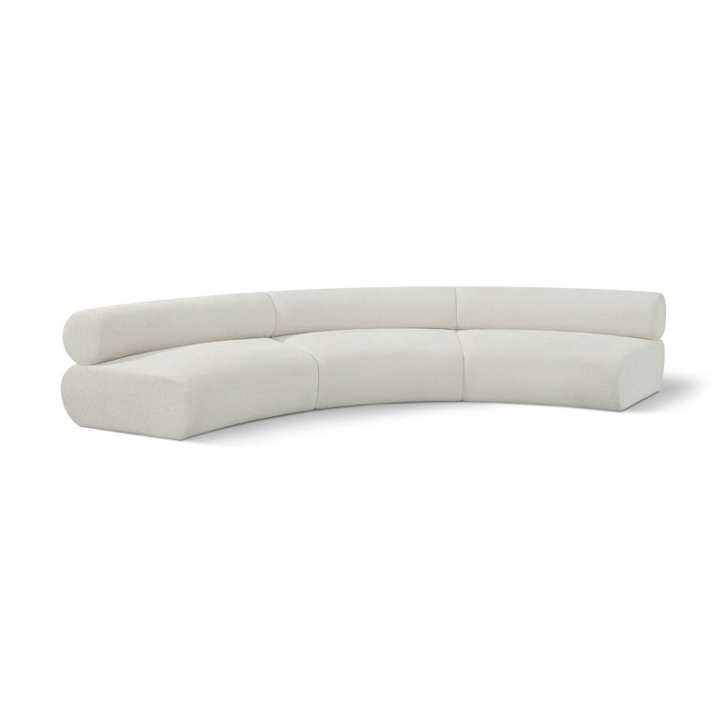 Bale 152" Upholstered Sectional, Cream Chenille Fabric