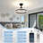 Dimmable Ceiling Fan Light, 3 Color Temperatures Adjustable With Remote & Reversible Blades