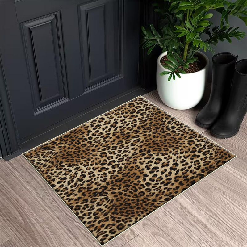 Leopard Print Area Rug, Soft And Lightweight, Suitable For All Seasons, Easy To Maintain And Easy To Clean, Machine Washable Carpet Floor Mat, Suitable For Living Room, Bedroom, Hallway, Balcony, Office, Room Decor, Home Decor, Outdoor Decor