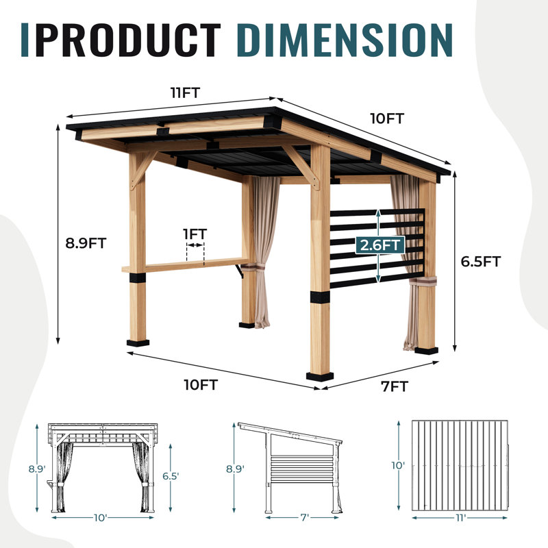 Pavillon de jardin en bois massif Joyside