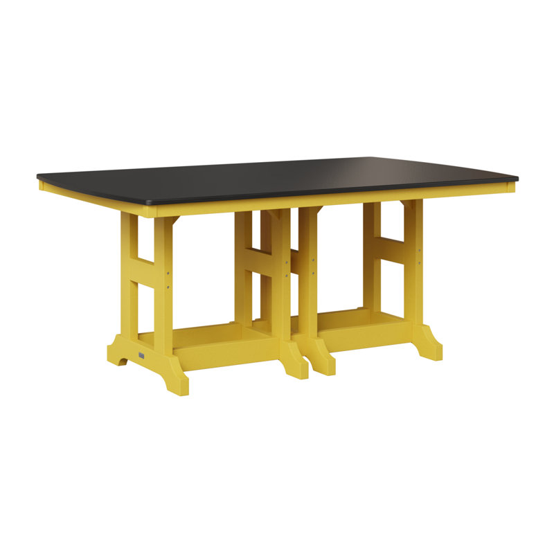 Table de bar rectangulaire Berlin Garden Garden Classic, Jaune soleil levant, H 39,5 po x l 72 po x P 44 po, Noir martelé