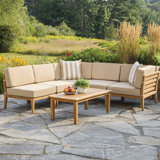 Krinden Outdoor - Piece Teak Conversation Set