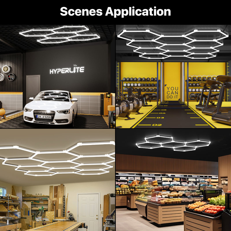 2025 New DIY Plug-in Hexagonal LED Ceiling Light – Ultra-Bright Honeycomb Design, Ideal for Garages, Supermarkets, Malls, Car Shows, Basements, and More – Perfect for Valentine's Day