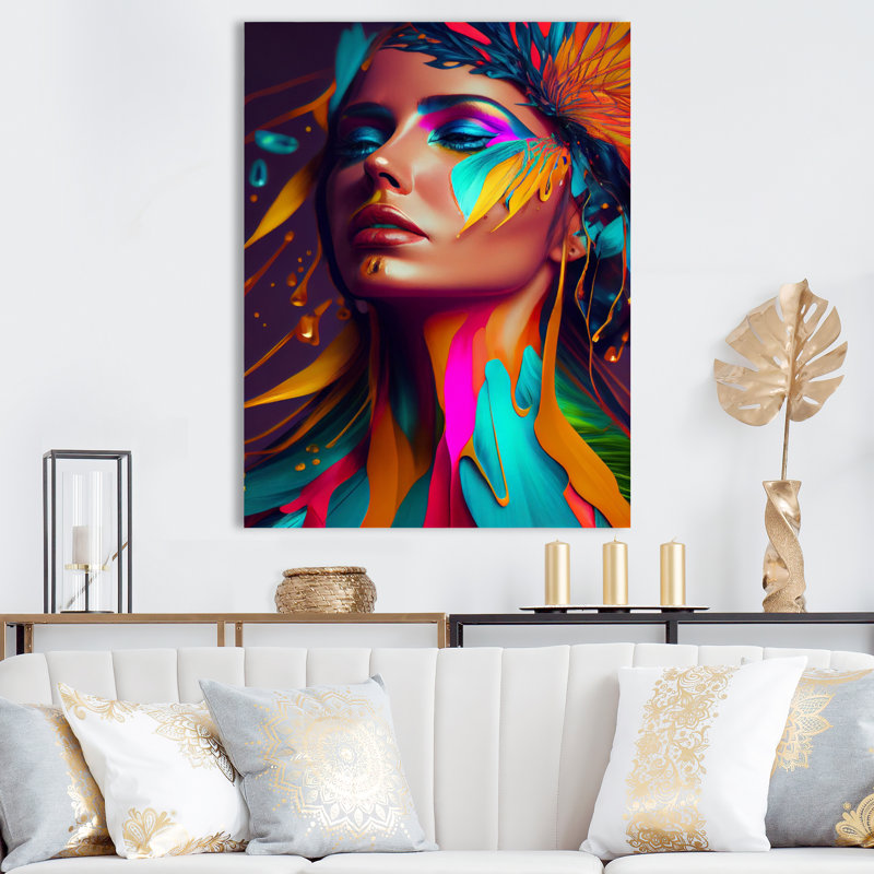 Décoration murale avant-garde plume sensuelle III - Glam contemporain en métal, H 20 po x l 12 po x P 1 po