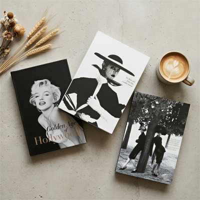 (set Of 3) Vintage Black & White Magazine Style Decorative Dummy Books - Home & Cafe Tabletop Decor, Photography Props