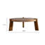 Table basse ronde à chevrons de 36,61 po - Table basse rustique en bois massif et panneau de fibres à densité moyenne avec pieds fuselés, finition en bois naturel vieilli pour le salon