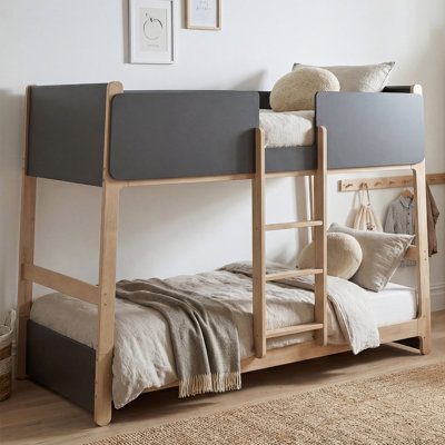 Bustillo Scandinavian Solid Wood Twin Over Twin Bunk Bed With Ladder