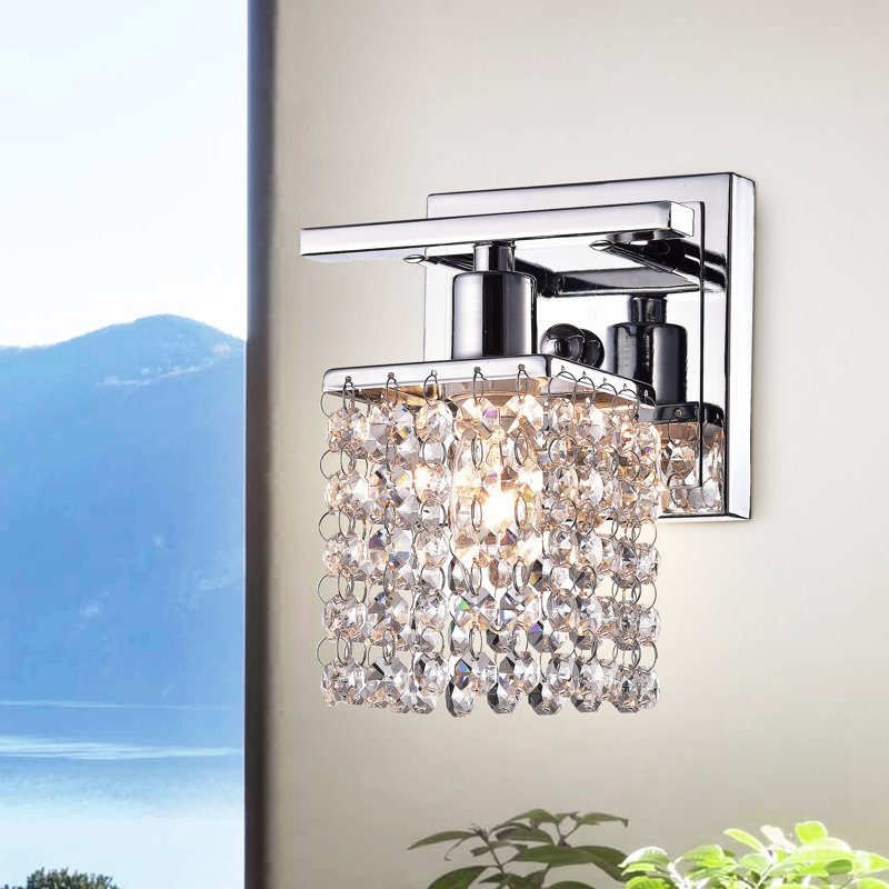 Mckittrick 1-Light 5.5" Chrome and Crystal Mini Wall Sconce