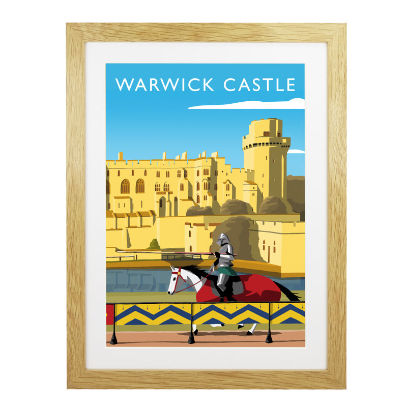 'Warwick Castle' by Richard O'Neil - Print, Oak Wood Frame, 43.5 cm H x 33.5 cm W x 2.2 cm D