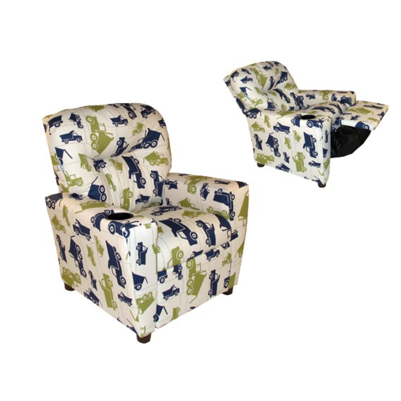 Kids Cupholder Recliner Chair - Trucks