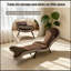 Chaise longue rembourrée pliable avec pieds robustes