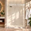 Porte de douche coulissante sans cadre Serenity 62"-66" L x 76" H avec verre clair de 3/8" (10 mm) en nickel brossé-136279030-97146951