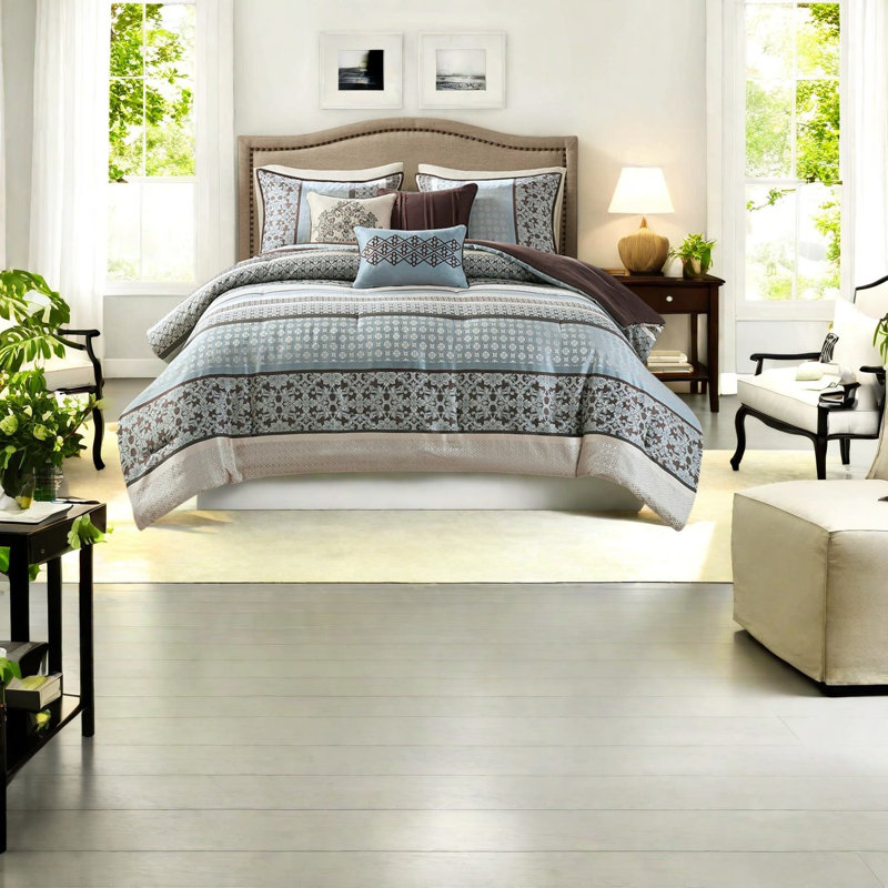 Ensembles de literie de luxe 7 pièces, polyester confortable, élégance traditionnelle pour la maison