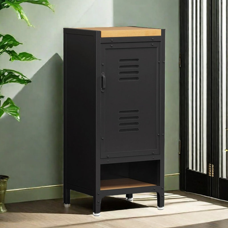 Vintage Industrial Style Iron Shoe Cabinet Locker 8 Pair Shoe Storage Cabinet, 38.58" H x 19.68" W x 12.99" D