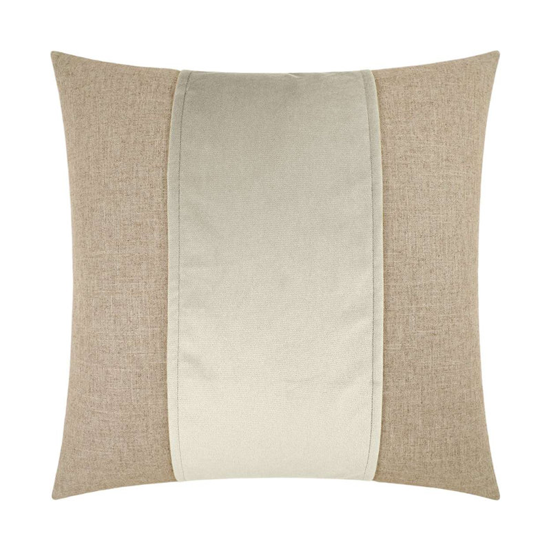Jefferson Band Throw Pillow, Ivory, Square 22"