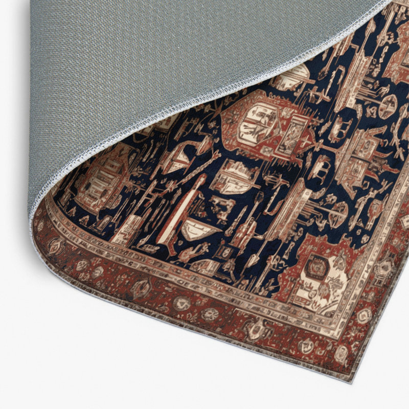 Tapis d'intérieur et d'extérieur brun Persian, Rectangle 4pi x 6 pi