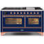 ILVE UM15FDNS3BGG Majestic II 60 inch Dual Fuel Range with 9 Burners, Griddle (Natural Gas, Triple Glass Door, Blue Grey, Brass)-1199178752-1199178772