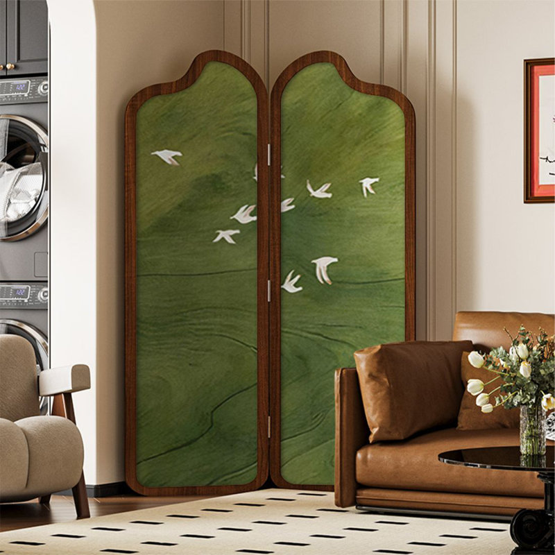 Paravent 2 panneaux en bois massif, H 70,87 po x l 35,43 po x P 1,97 po