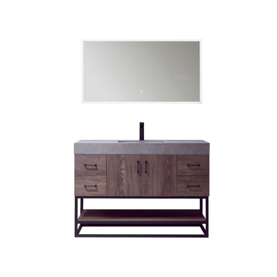 Ensemble de meuble-lavabo simple 48 po avec miroir Alistair