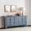 Crafton 4-door Reclaimed Pine Wood Blue Sideboard Buffet 