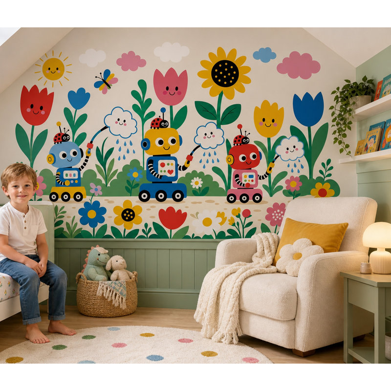 Décoration murale amovible pour enfants, 120 po x 96 po, Peler et coller