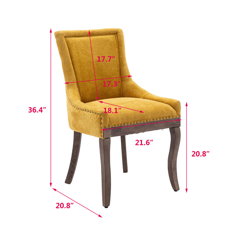 Linen Upholstered Parsons Dining Chair (Set Of 2), Yellow