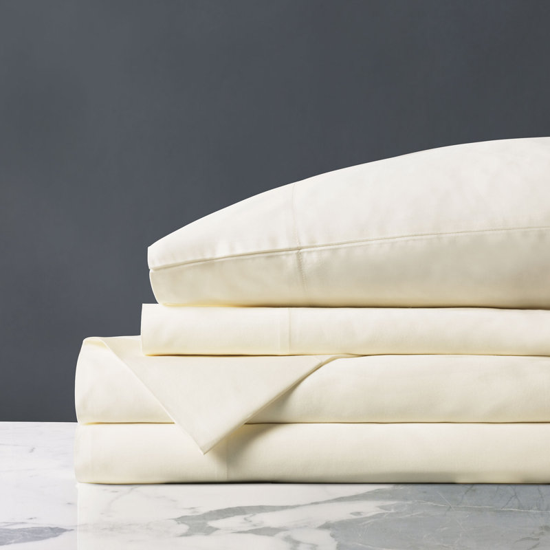 Fresco Sateen Sheet Set In Ivory, Ivory