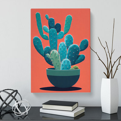 Cactus Cacti Contemporary - Wrapped Canvas