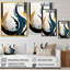 «Blue and Gold Modern Abstract VI», reproduction sur toile flottante-522089070-522089072