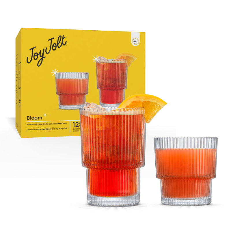 Bloom Ribbed Drinking Glasses Set