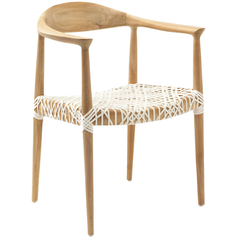 Dunmire Solid Wood Arm Chair, Brown