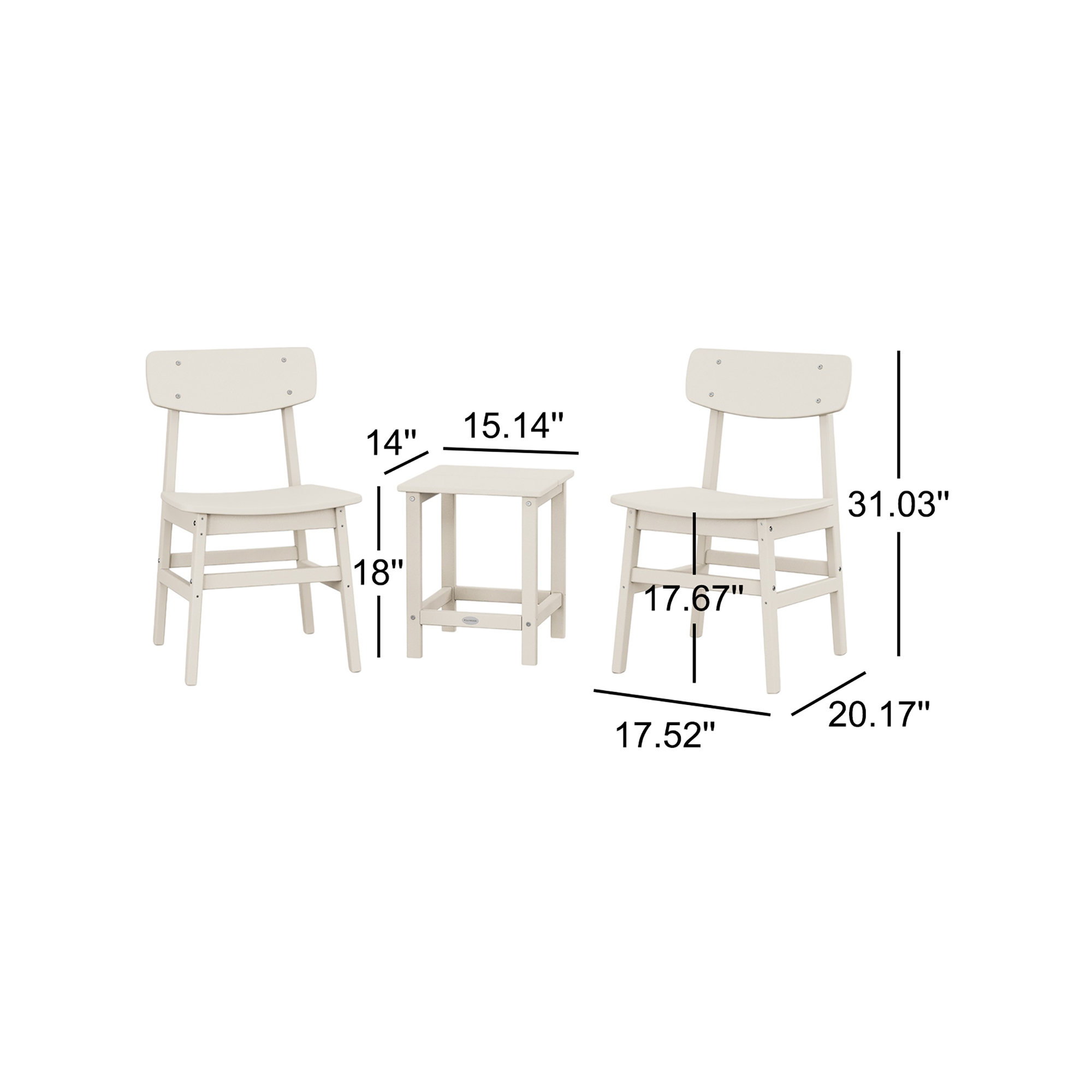 Modern Studio Urban Chair 3-Piece Seating Set, Sand