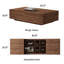 Table basse extensible de 47,2 po à 81,8 po avec casiers de rangement cachés, centre de table coulissant moderne en bois