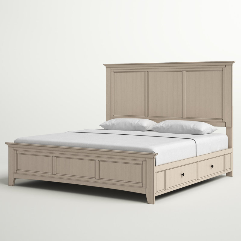 Melfa Standard Storage Bed, Antique White, King
