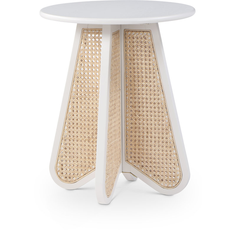 Table de bout en bois massif , Blanc
