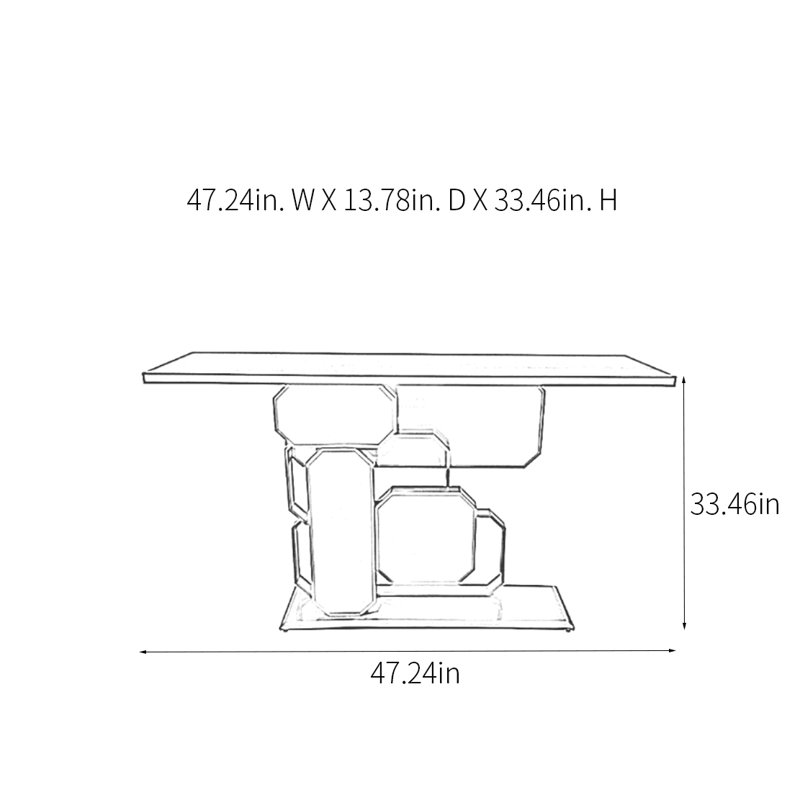 Console Modern Minimalist, H 33,46 po x l 47,24 po x P 13,78 po