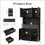 Armoire de rangement pour garde-manger de 71 pouces avec tiroirs, portes et station de charge intégrée pour les espaces de vie modernes
