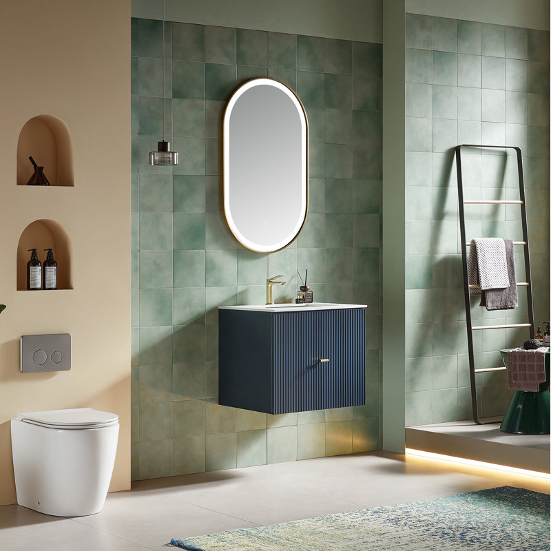 Ula 24" Dark Blue With White Countertop, Dark Blue, White