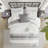 6 Piece Cotton Jacquard Oversized Comforter Set White/Grey King-119417095