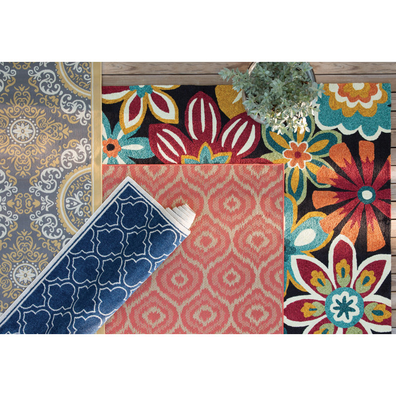 Tapis bleu marine / ivoire Ammundsen, Rectangle 4 pi x 6 pi