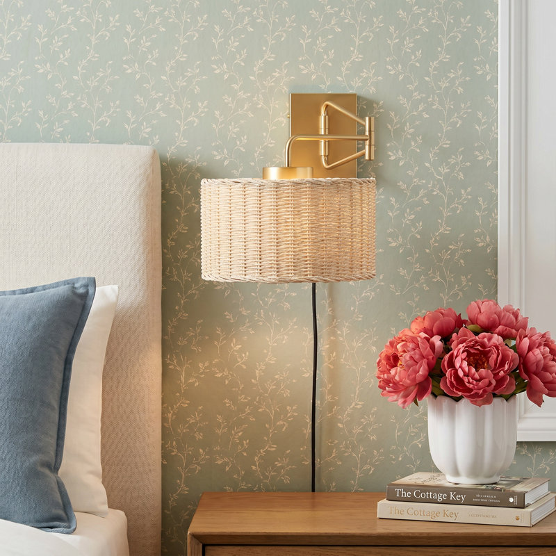 Bartlet Plug-in Armed Sconce Set of 2, Brass