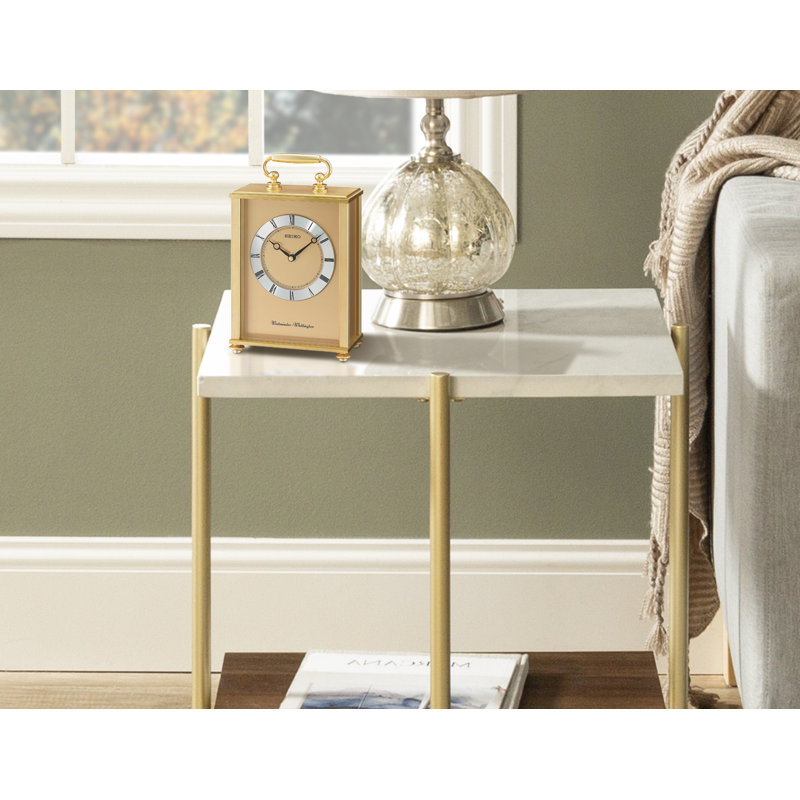 Seiko Golden Quartz Analog Desk and Table Clock