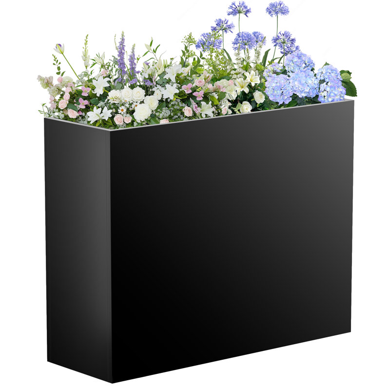 Boîte à fleurs pour l'extérieur, 30" H x 38" W x 13" D, Black